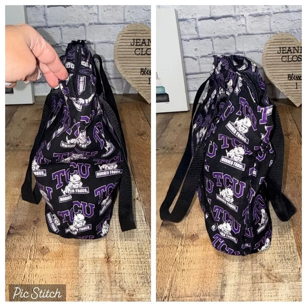 TCU Tote Bag by SAX Two Side Horned Frogs Purple Black Texas Christian Universit